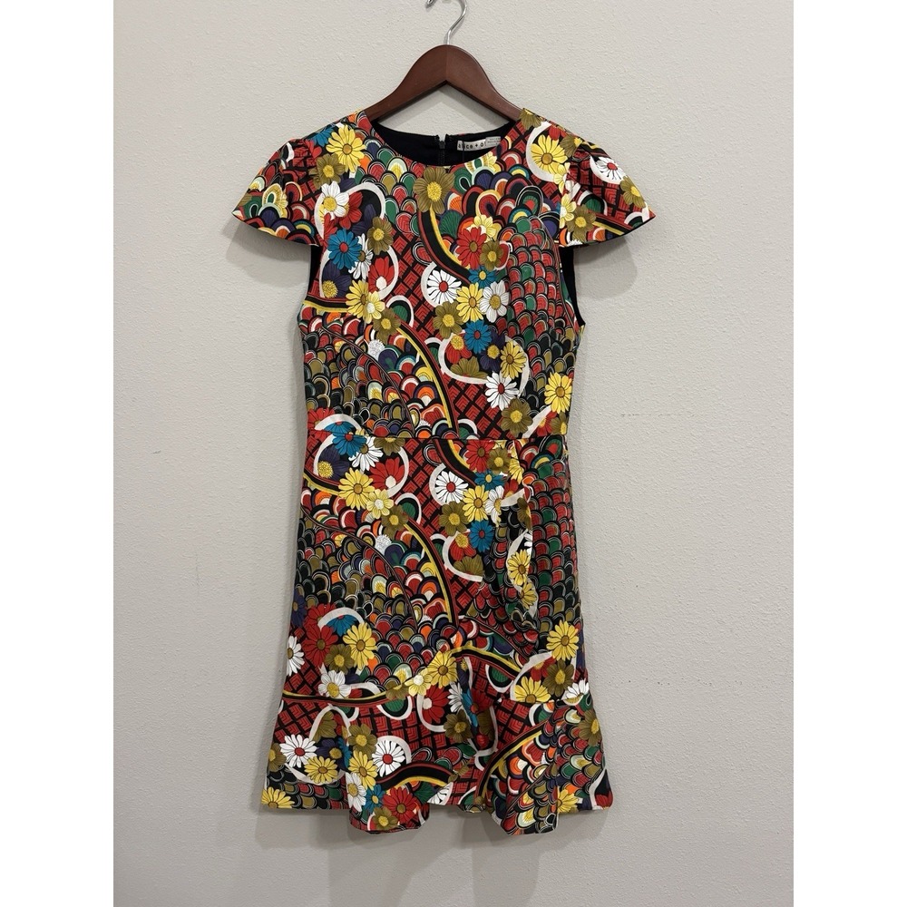 Alice + Olivia Kirby Ruffle Dress in the Floral Melody Size 8 - Picture 2 of 14